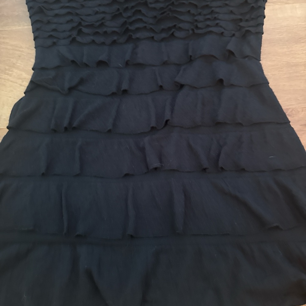 Size Medium Max Edition Solid Black Tiered Ruffle… - image 3